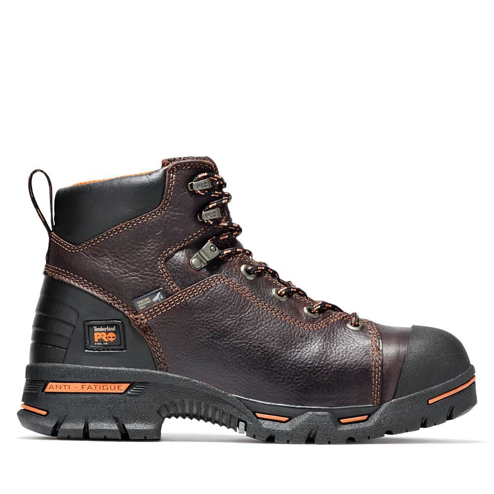 Botas de Trabajo Timberland Hombre Pro® Endurance 6" Steel Toe Marrones Oscuro - Chile DFQ-846527